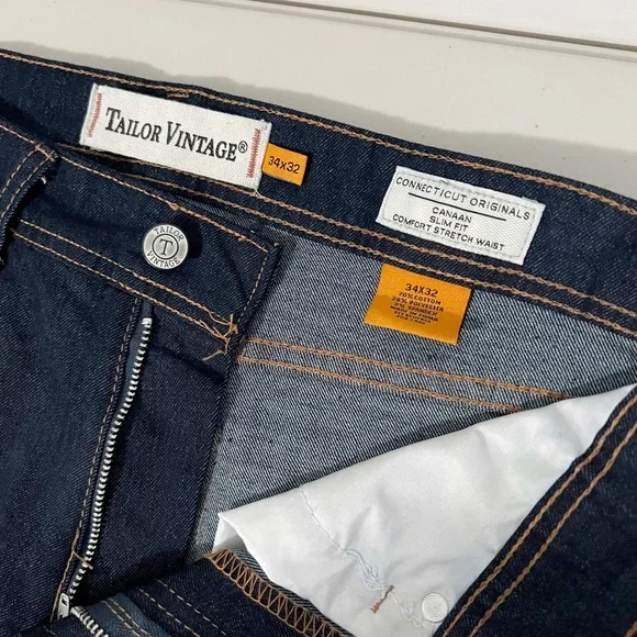 Tailor Vintage Connecticut ORIGINALS Canaan Slim Fit Stretch Waist Jeans 34x32